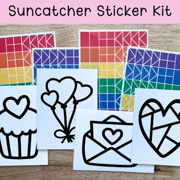 Valentine Suncatcher Sticker Craft Kit Set for Kids