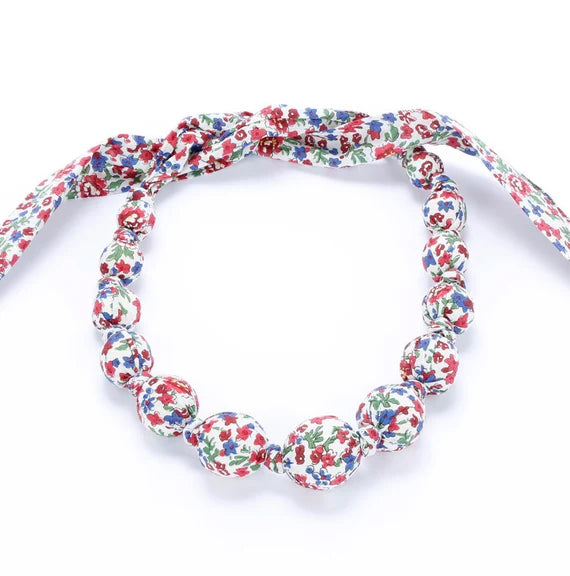 Toddler Girls Fabric Necklace - Pastel Floral (Age 3-8)