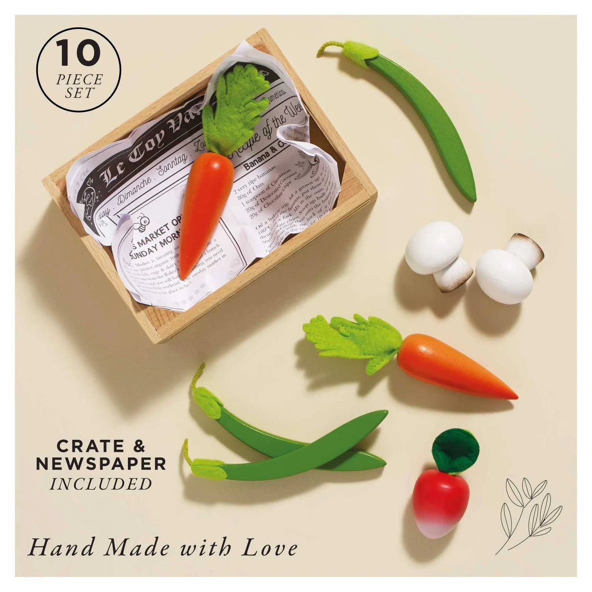 Harvest Vegetables Wooden Market Crate