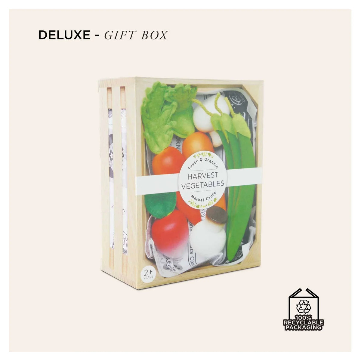 Harvest Vegetables Wooden Market Crate