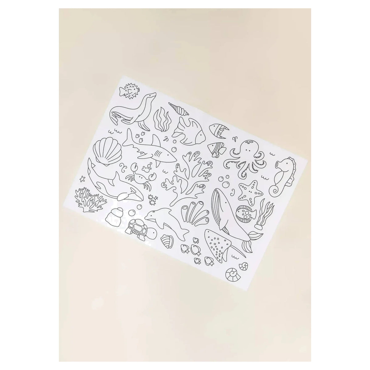 Set of 4 Silicone Washable Coloring Placemats & Markers