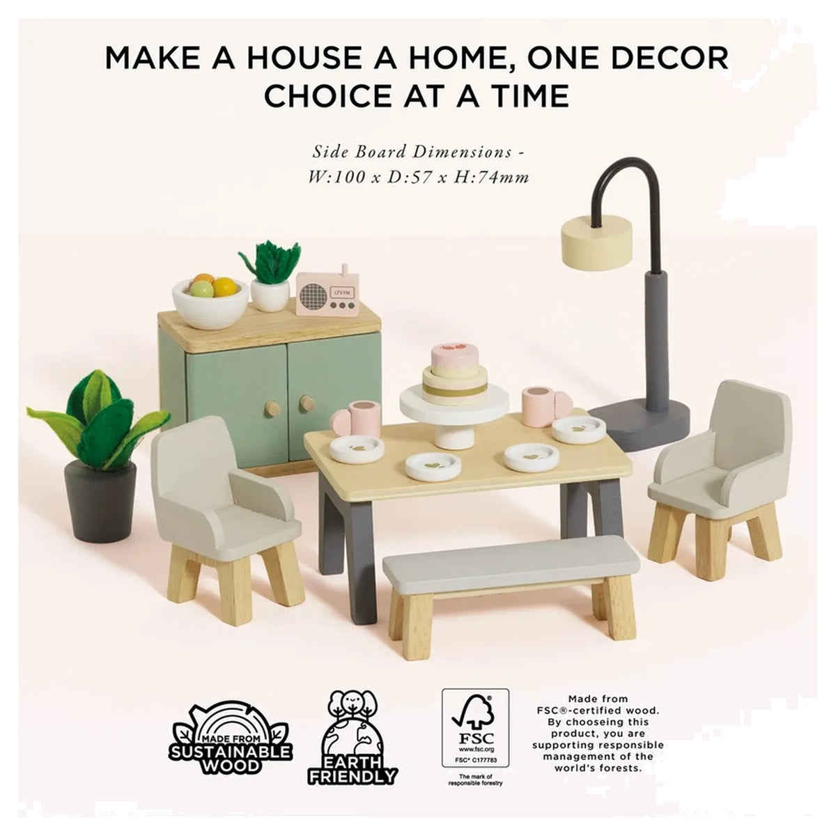 Wooden Dolls House Dining Room