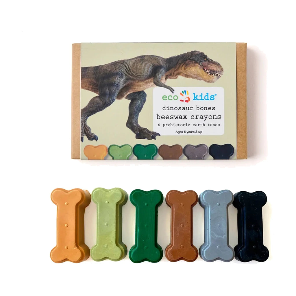 Beeswax Crayons - Dinosaur Bone - 6 Eco-Friendly Colors
