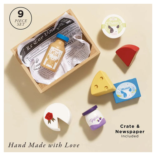 Cheese & Dairy Wooden Market Crate