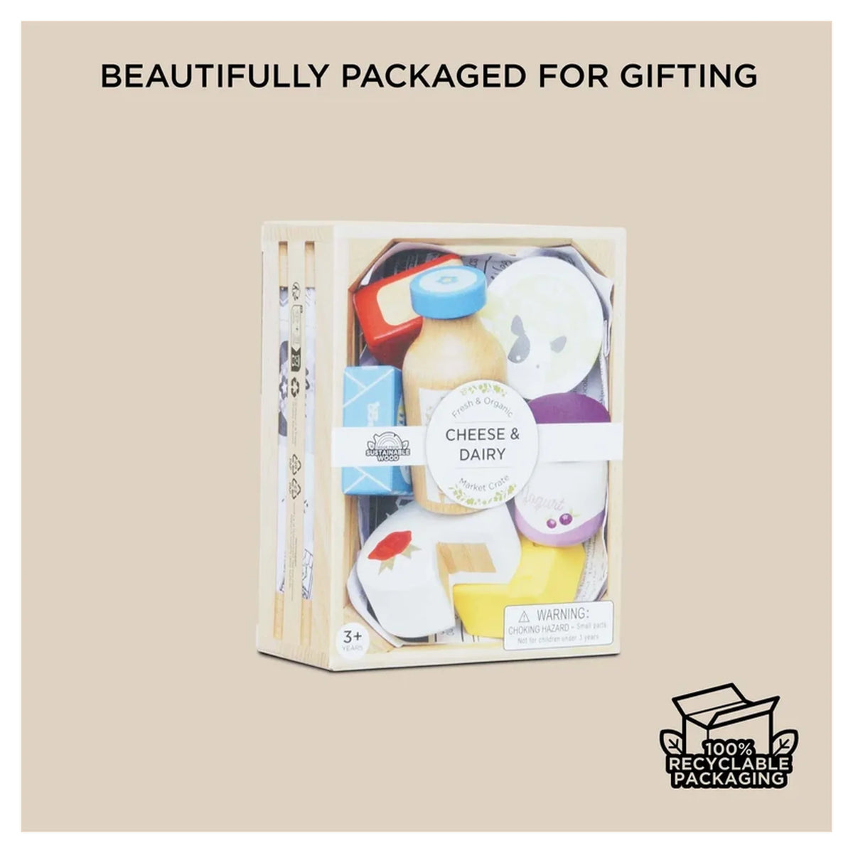 Cheese & Dairy Wooden Market Crate