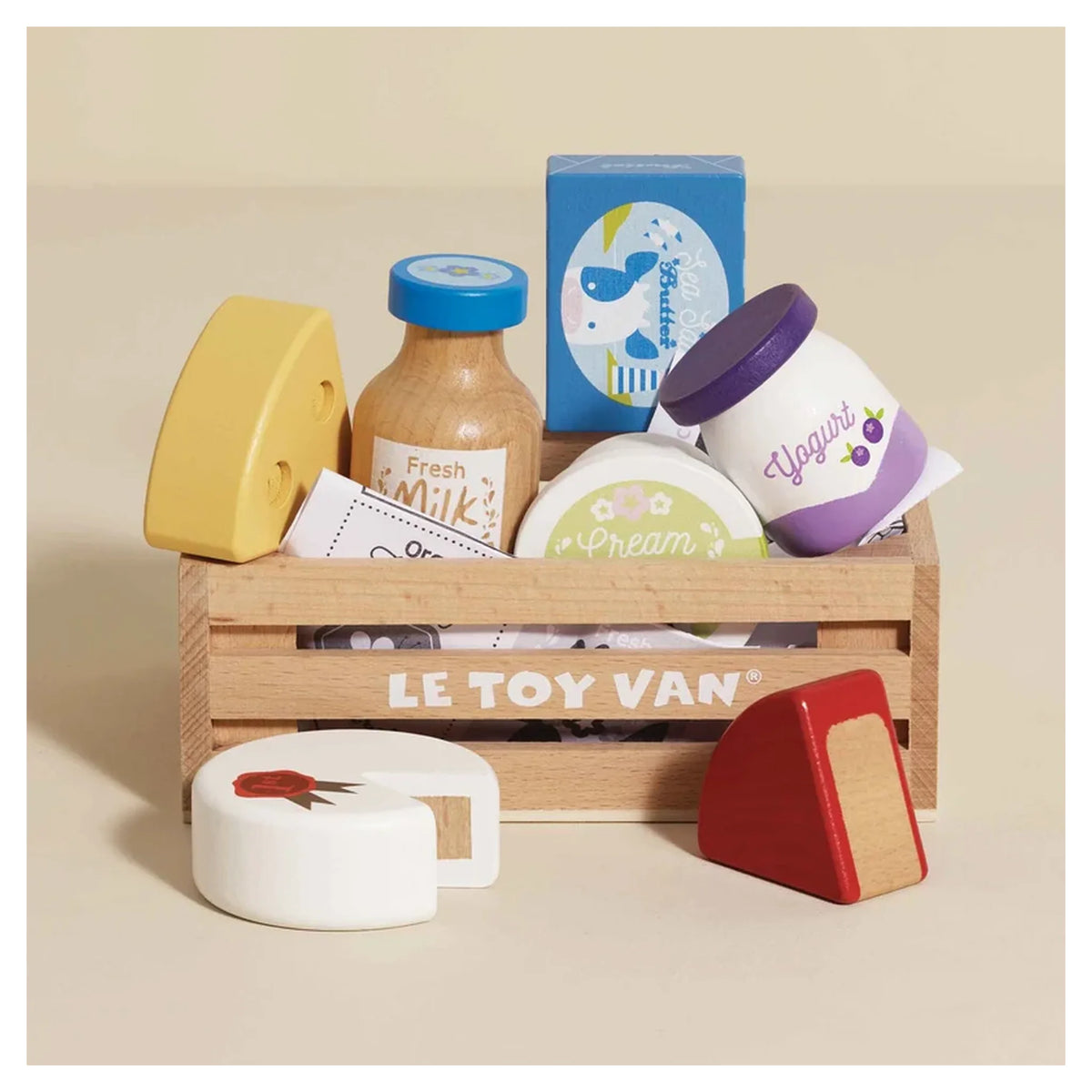Cheese & Dairy Wooden Market Crate