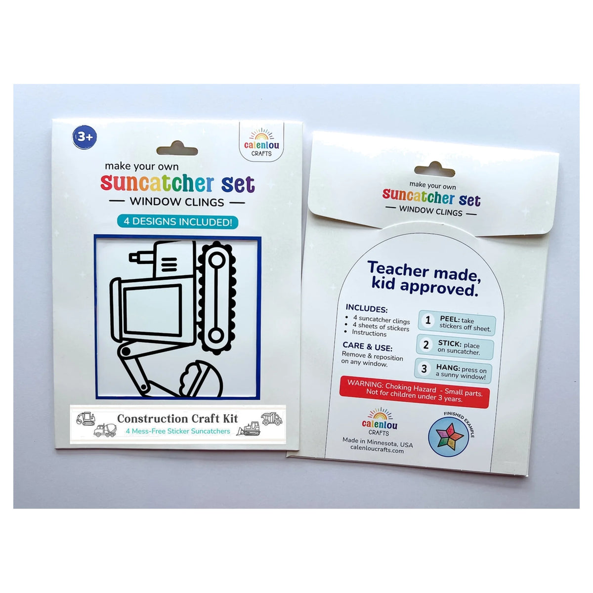 Construction Vehicle Suncatcher Sticker Craft Kit Set