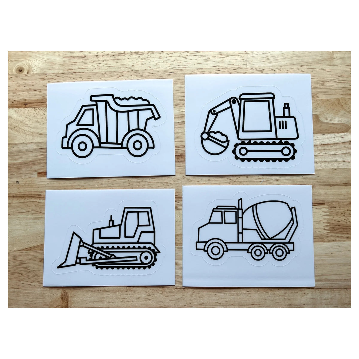 Construction Vehicle Suncatcher Sticker Craft Kit Set