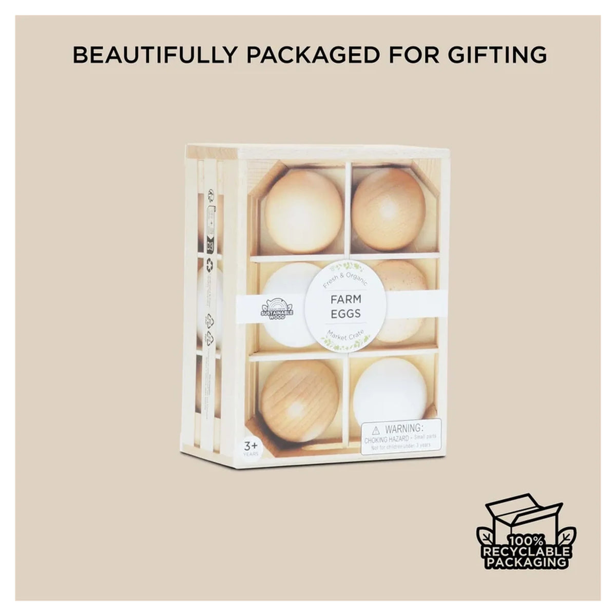 Farm Eggs Wooden Market Crate
