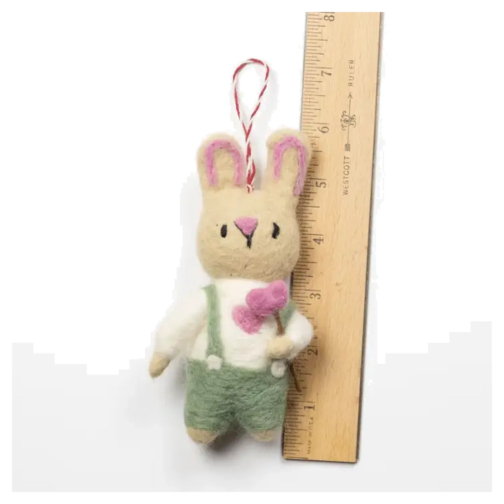 Felt Easter Bunny Heart Lollipop Ornament