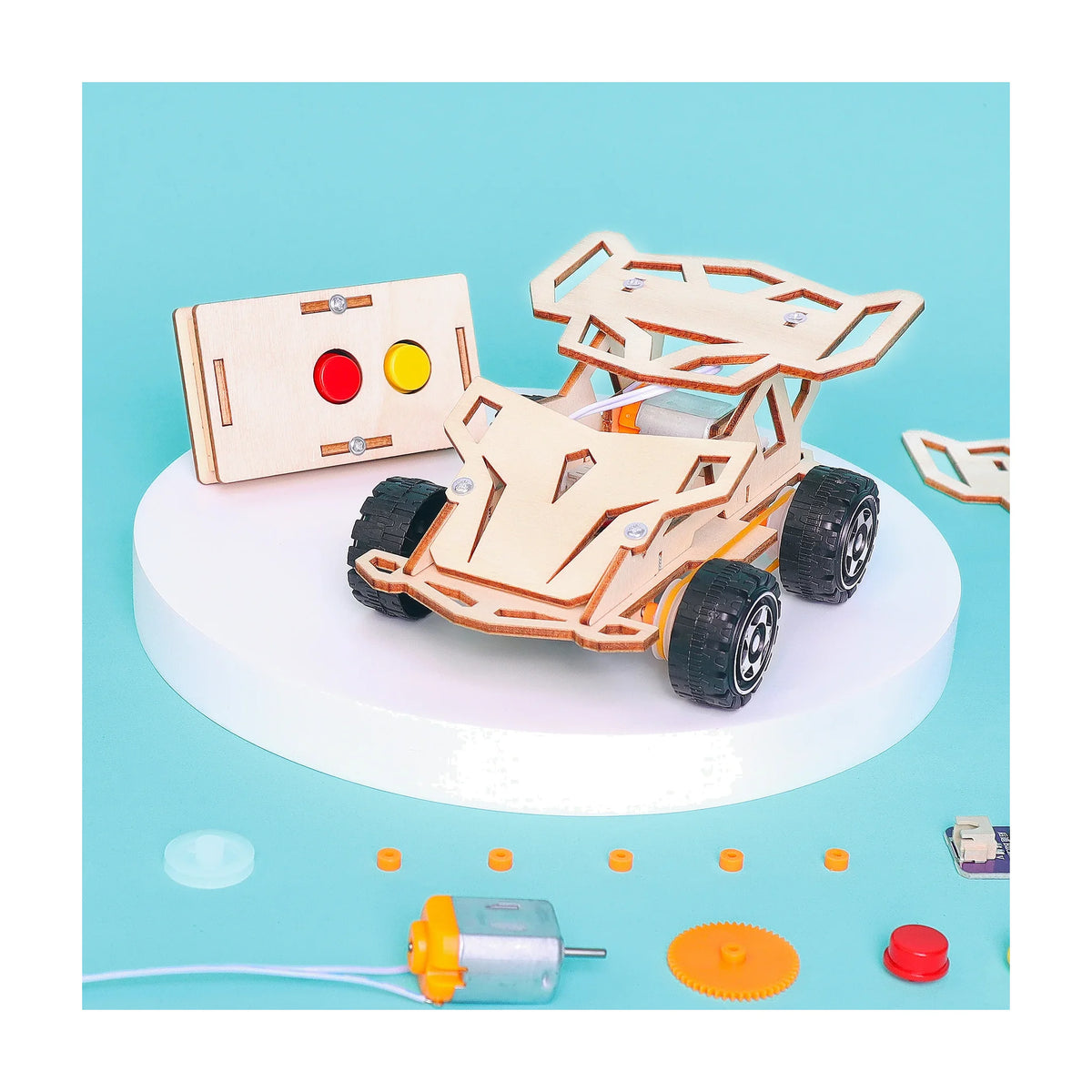 Infrared Remote Controlled Car DIY Kit, Educational STEM Toy