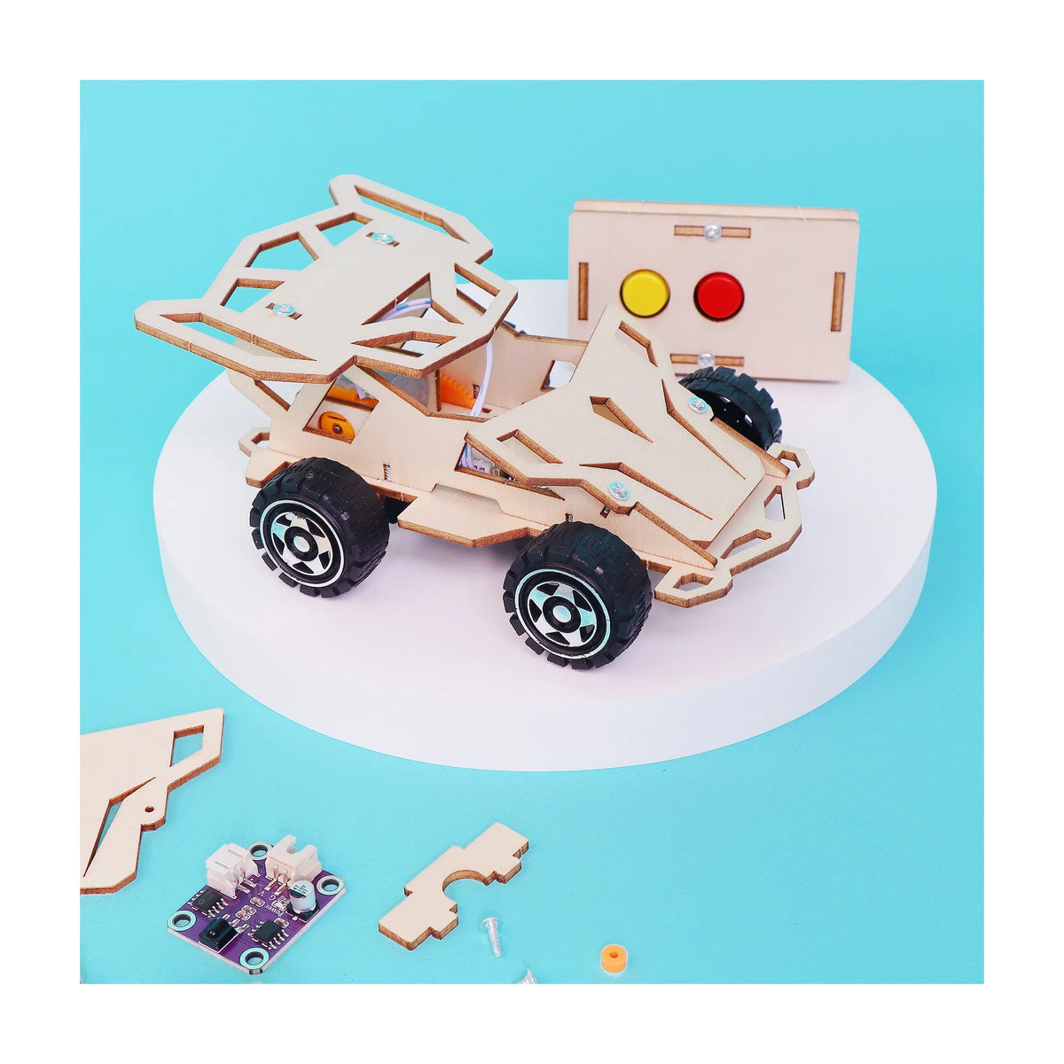 Infrared Remote Controlled Car DIY Kit, Educational STEM Toy