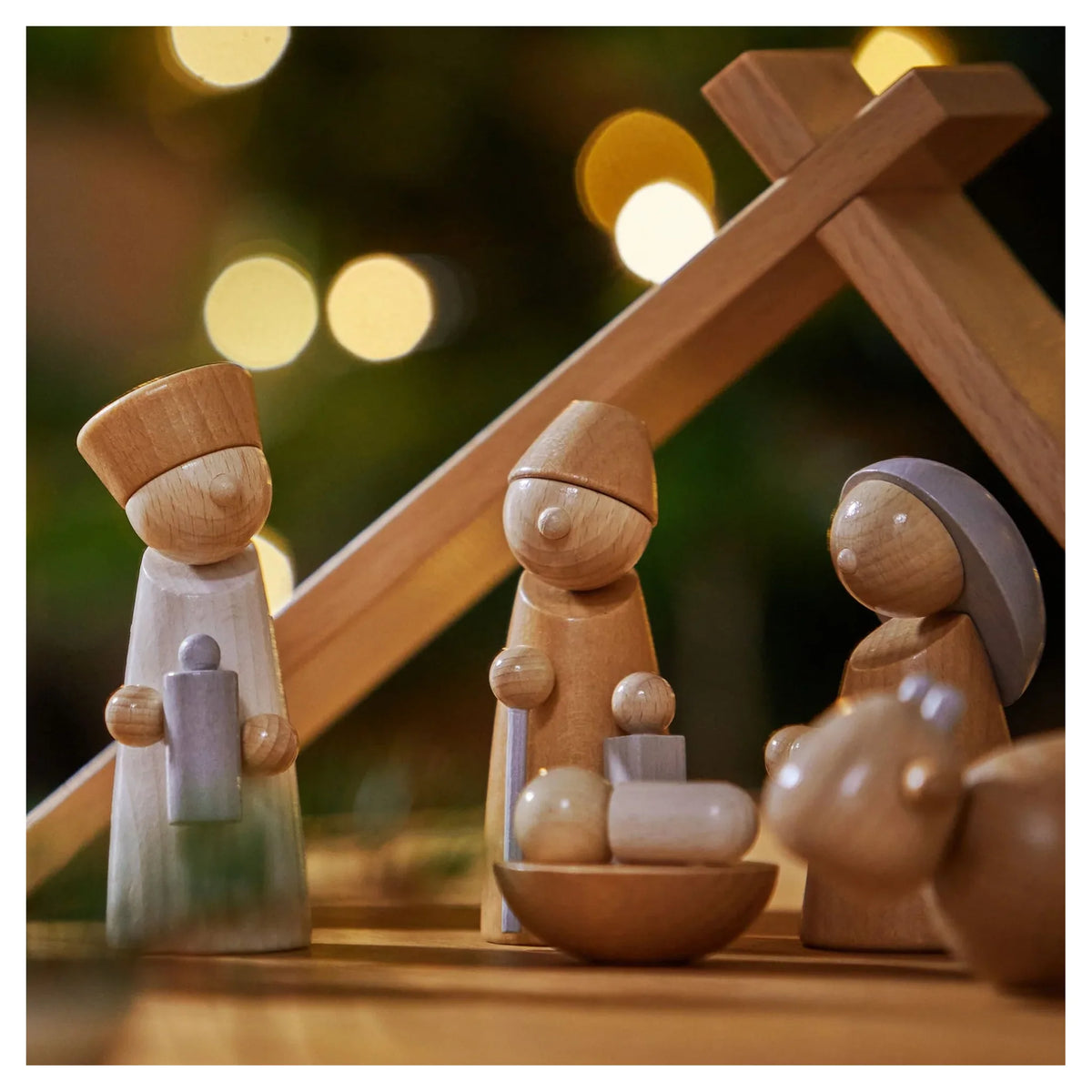 Natural Wood Nativity Set
