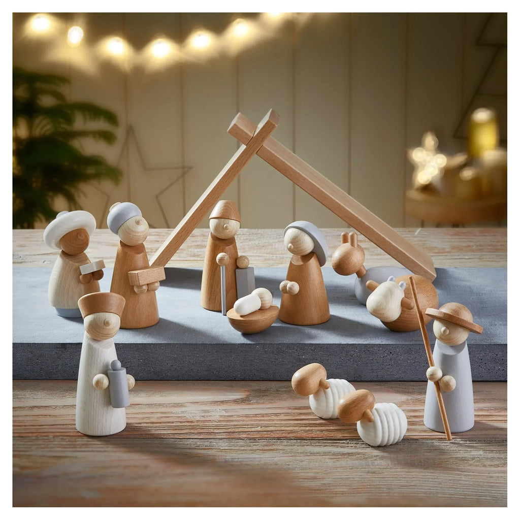 Natural Wood Nativity Set