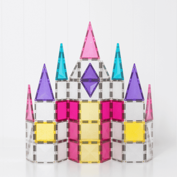 CONNETIX Magnetic Tiles, Glitter Unicorn Pack, 56 Pieces