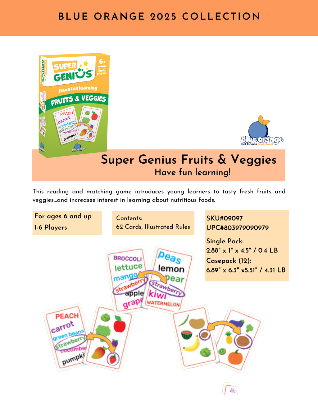 Super Genius Fruits & Veggies : The Clever Card Challenge
