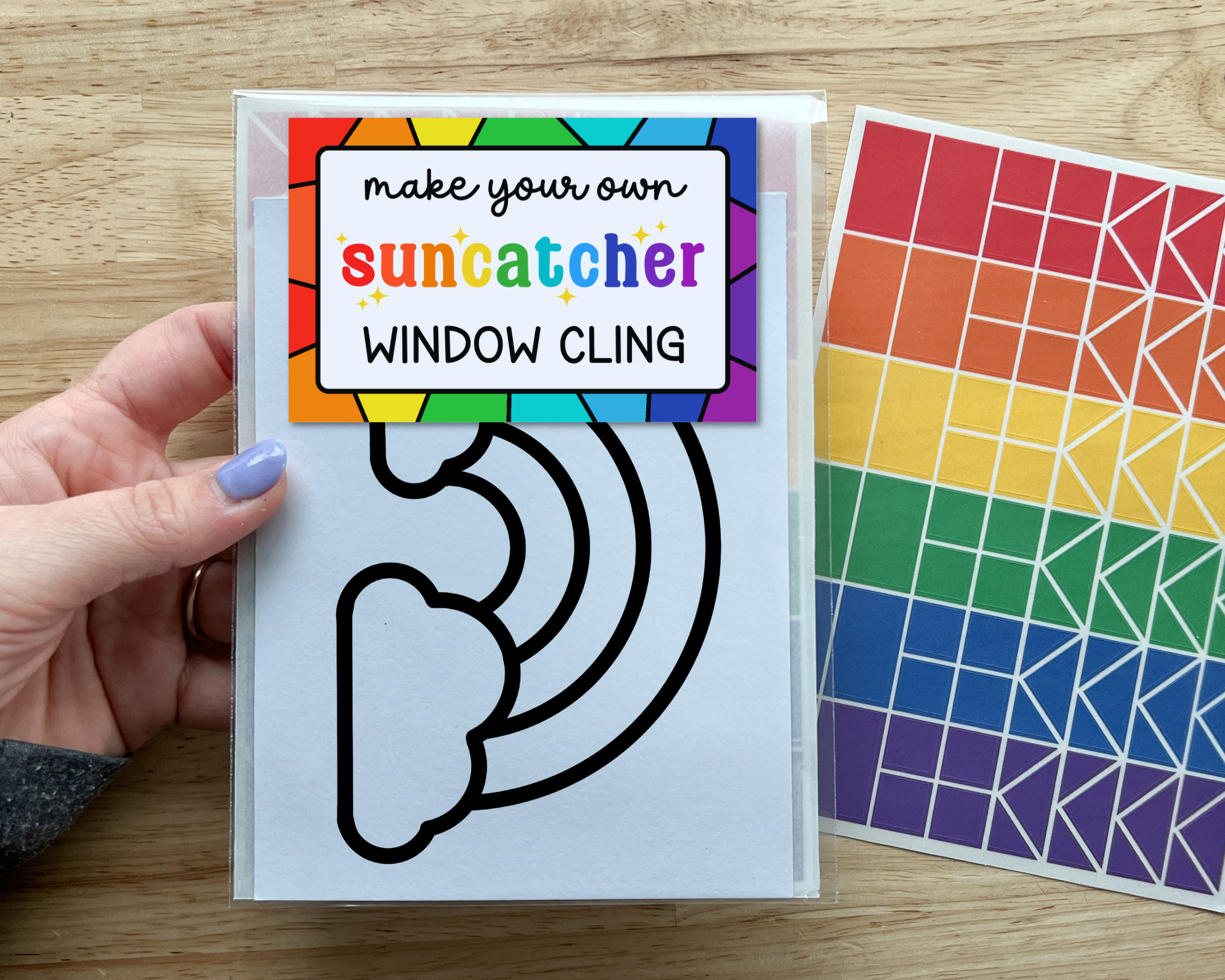 Rainbow Suncatcher Sticker Craft Kit for Kids