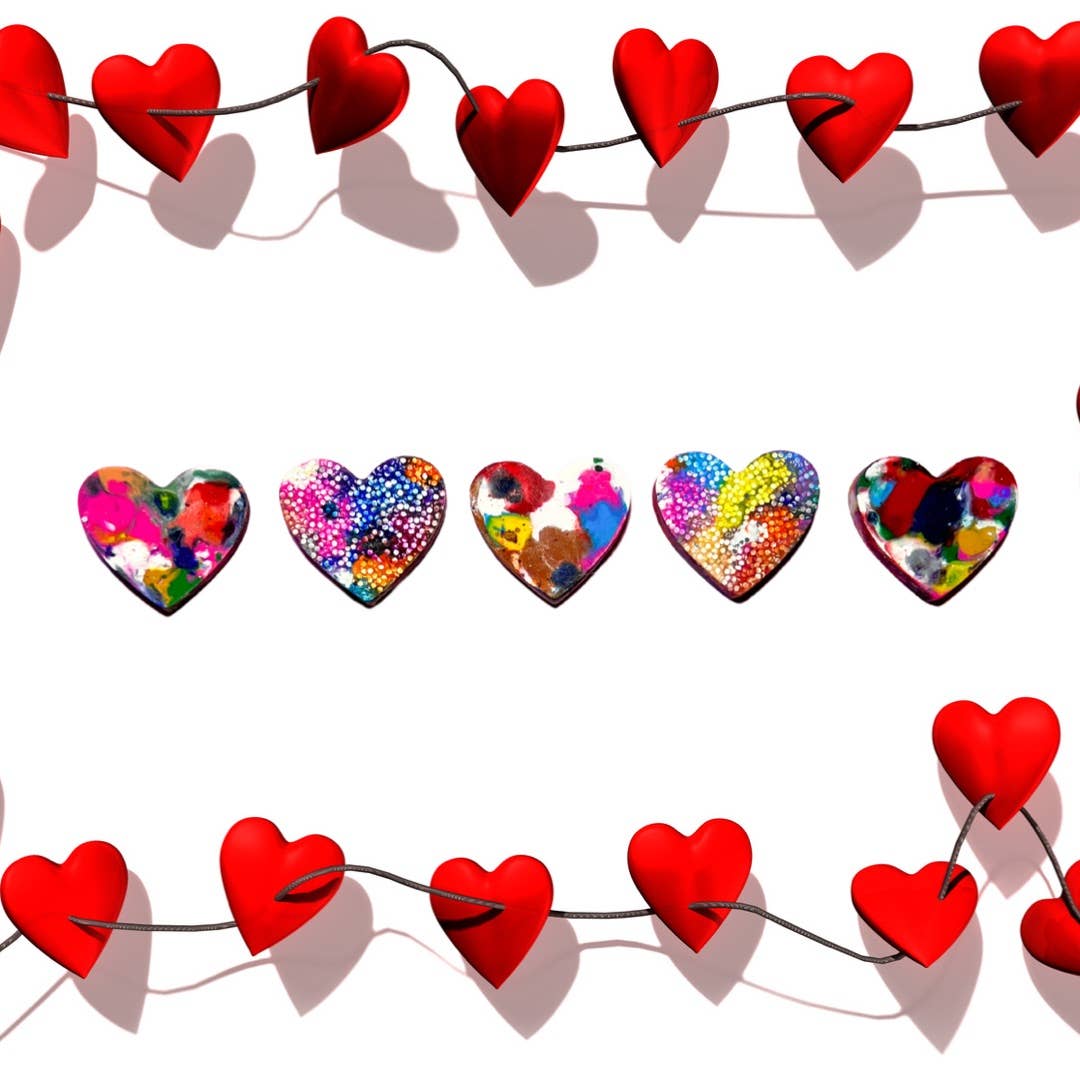 Multicolor Heart Crayon Gift Box