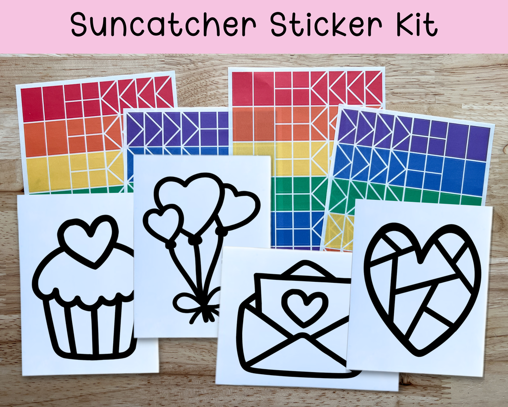 Valentine Suncatcher Sticker Craft Kit Set for Kids