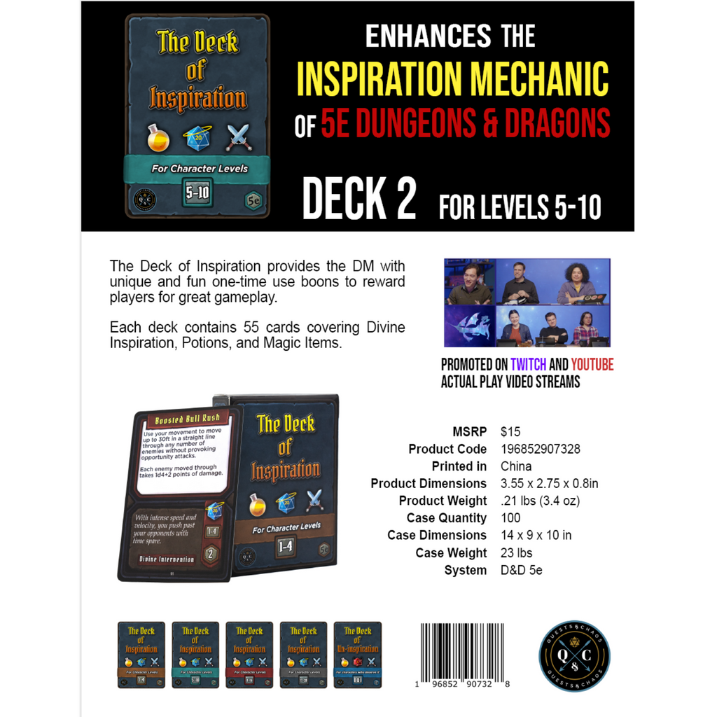Deck of Inspiration: Lvl 5-10