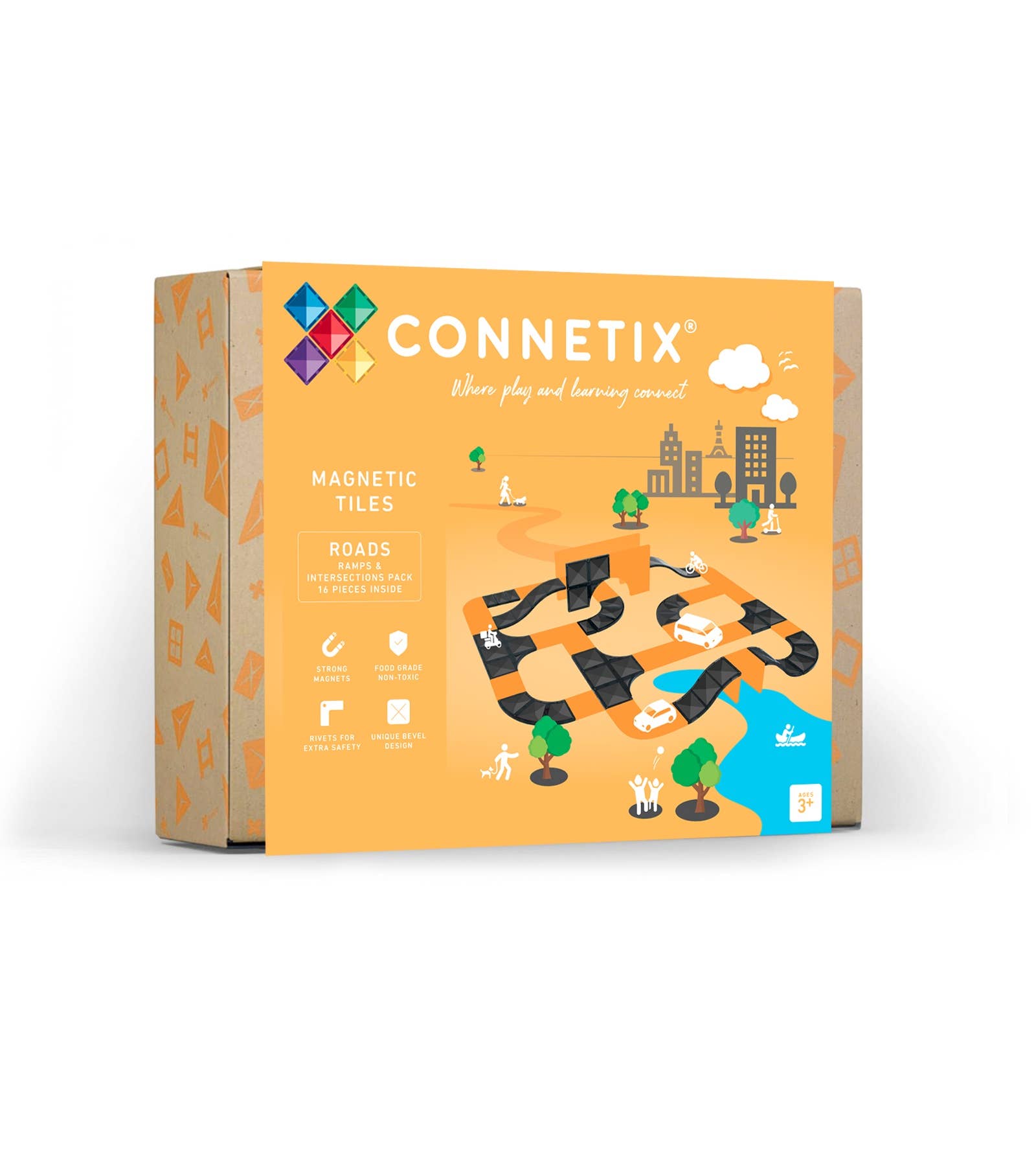 CONNETIX Roads Ramps & Intersections Pack, 16 Pieces