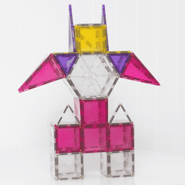 CONNETIX Magnetic Tiles, Glitter Unicorn Pack, 56 Pieces