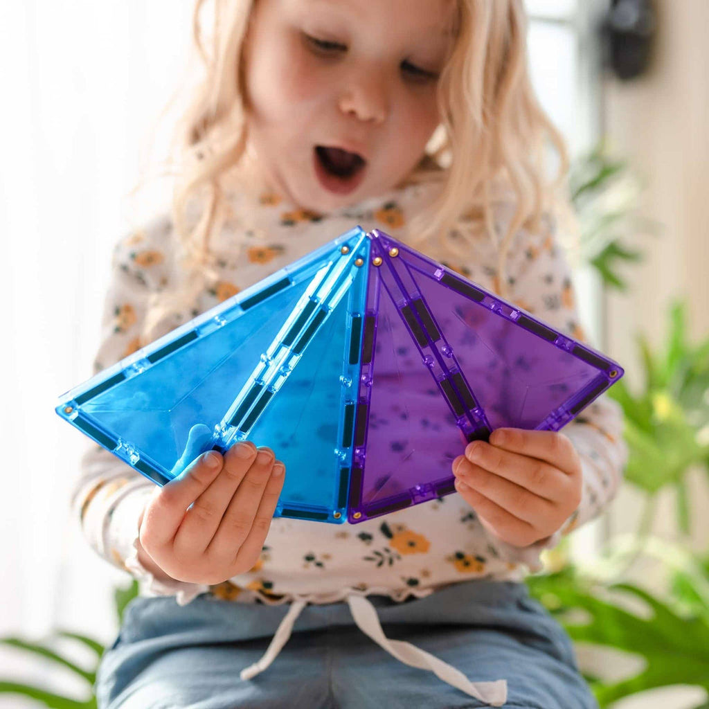 CONNETIX Magnetic Tiles Rainbow Geometry Pack, 30 Pieces