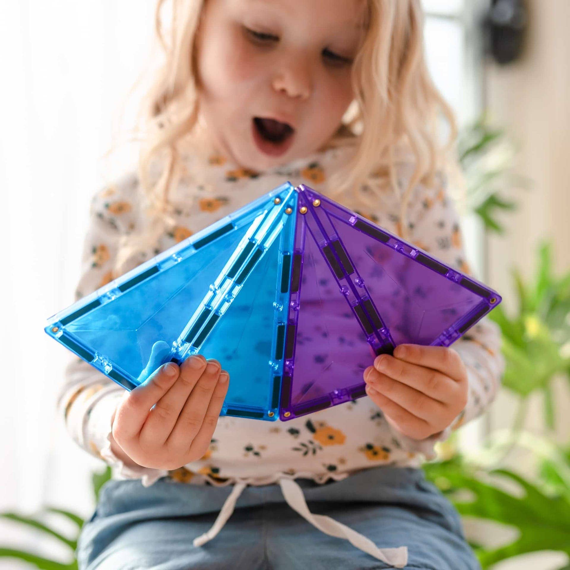 CONNETIX Magnetic Tiles Rainbow Geometry Pack, 30 Pieces