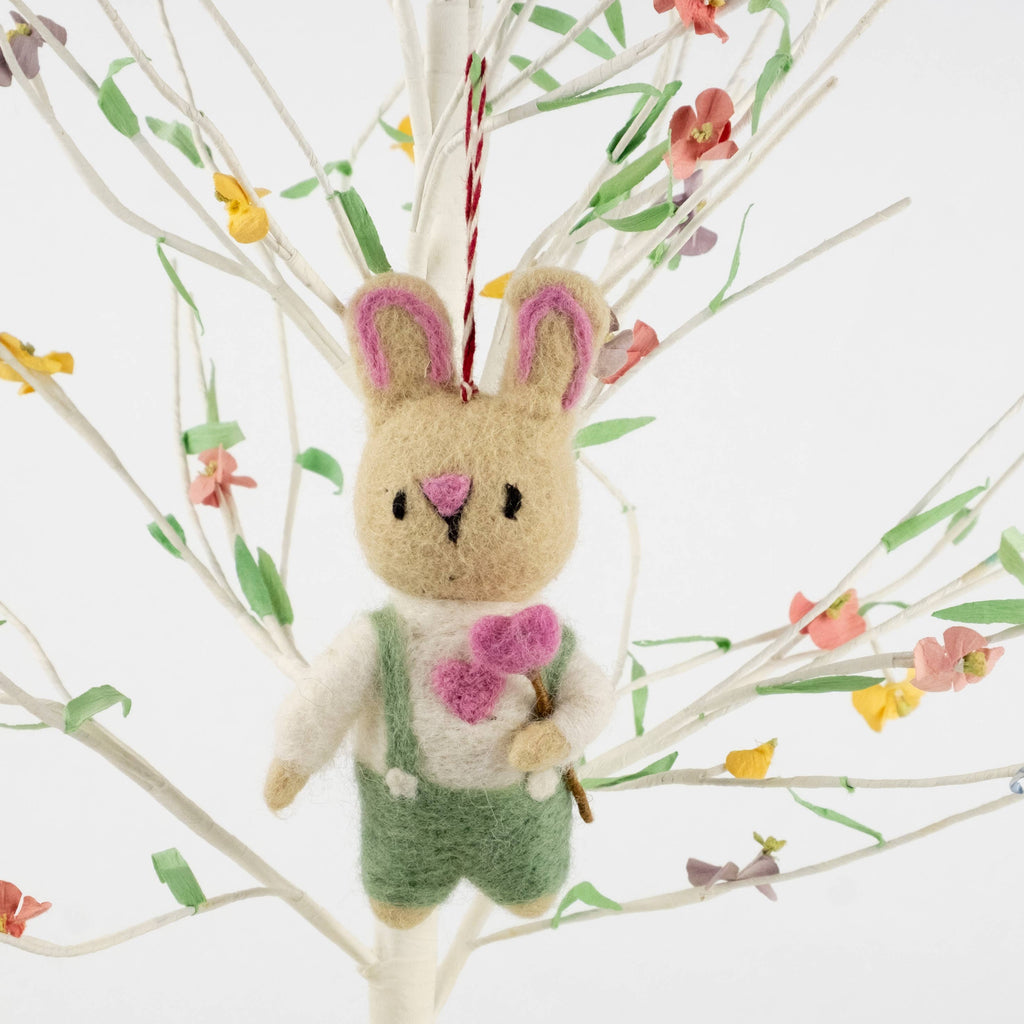 Felt Easter Bunny Heart Lollipop Ornament