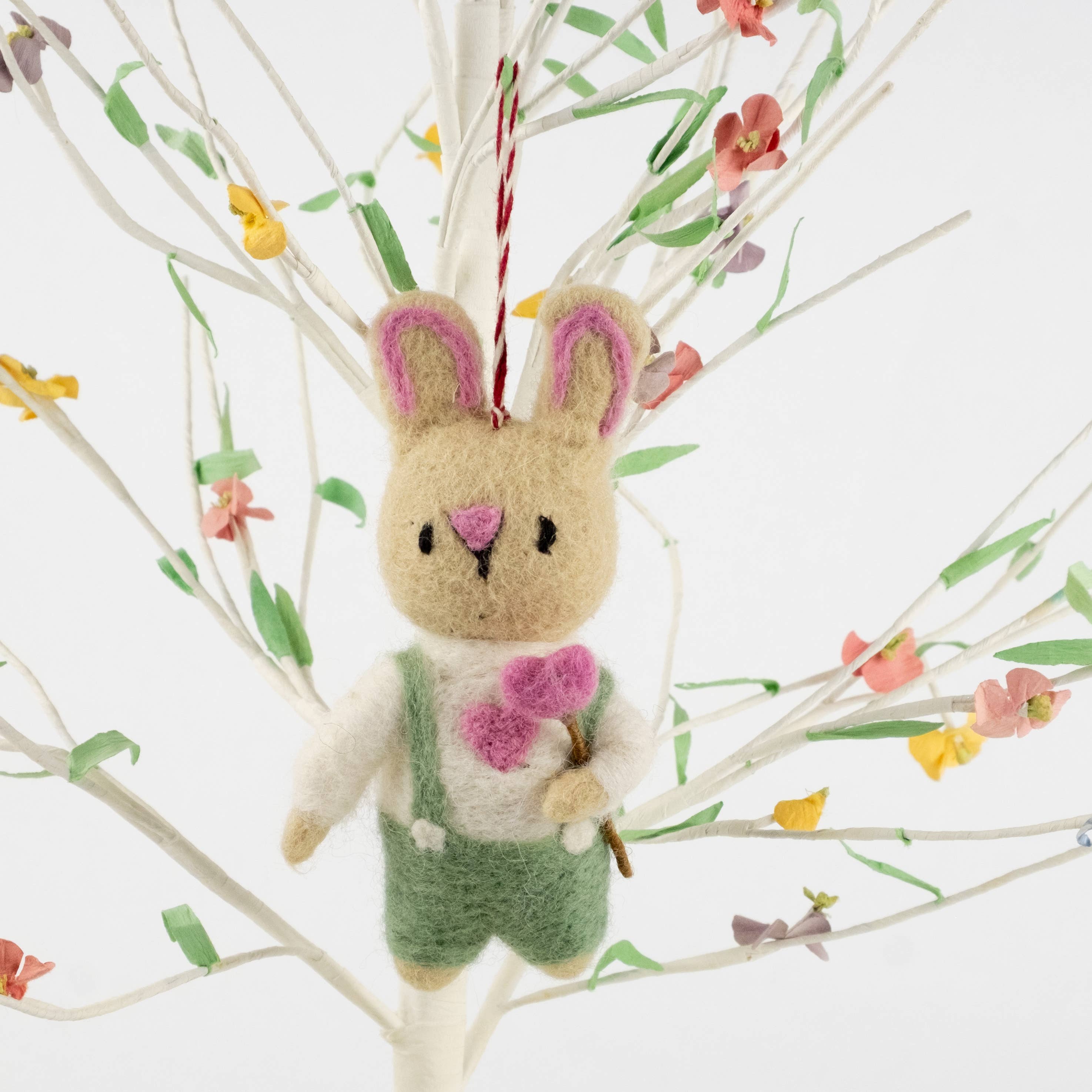 Felt Easter Bunny Heart Lollipop Ornament