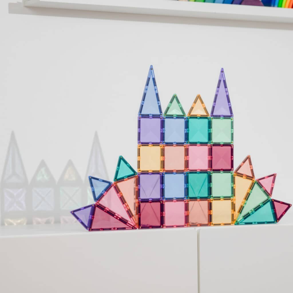 CONNETIX Magnetic Tiles Pastel Mini Pack, 32 Pieces