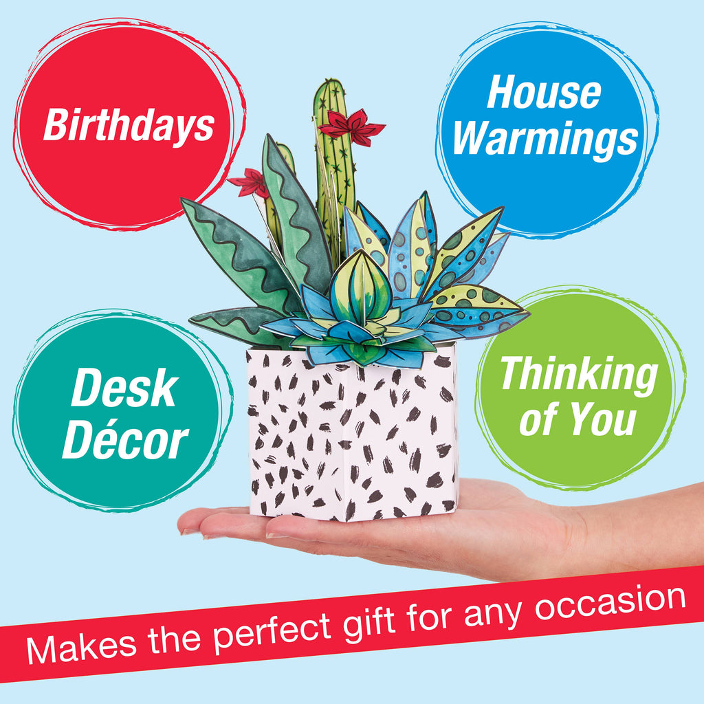 Pop Up Coloring Succulents Bouquet - Adult Coloring Craft