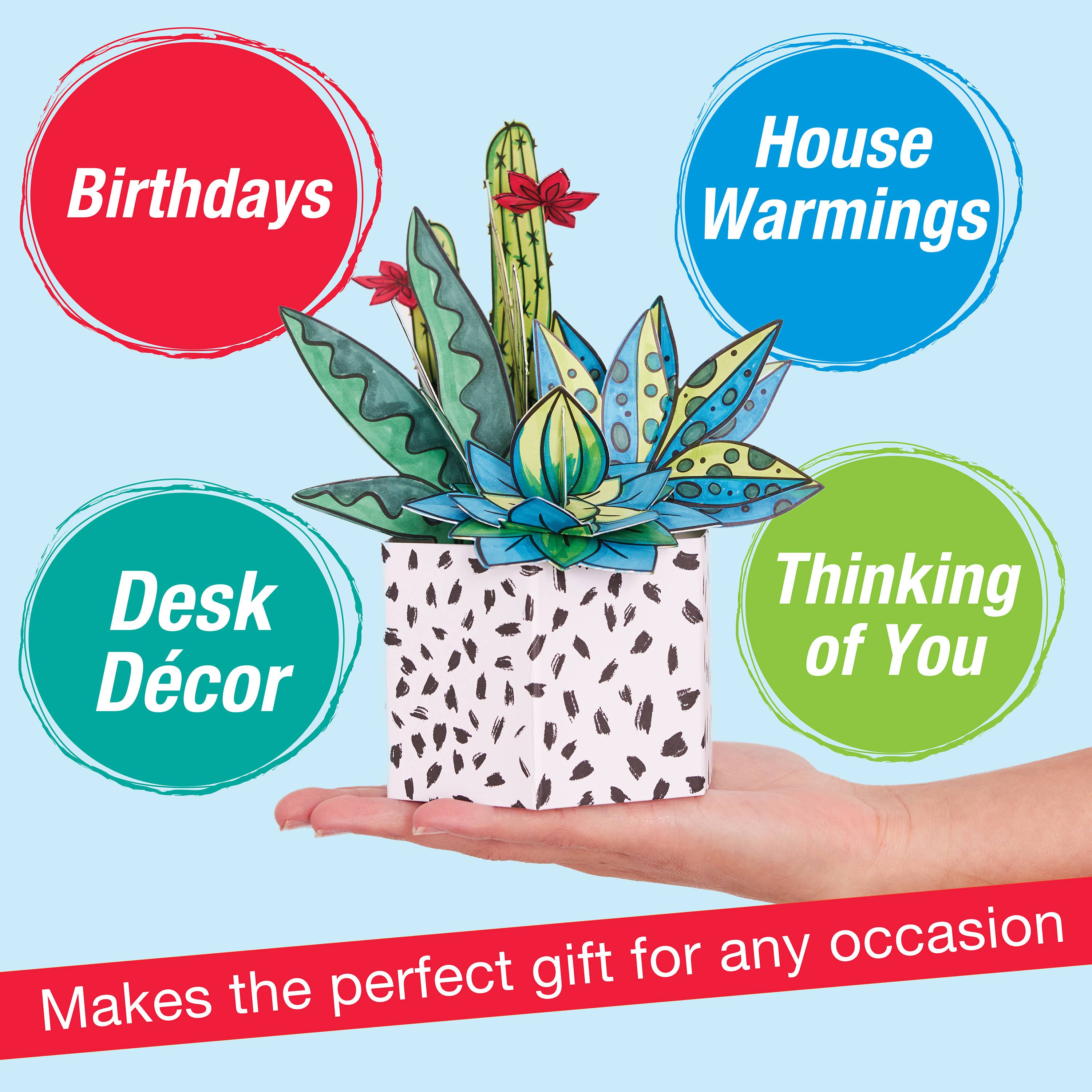 Pop Up Coloring Succulents Bouquet - Adult Coloring Craft