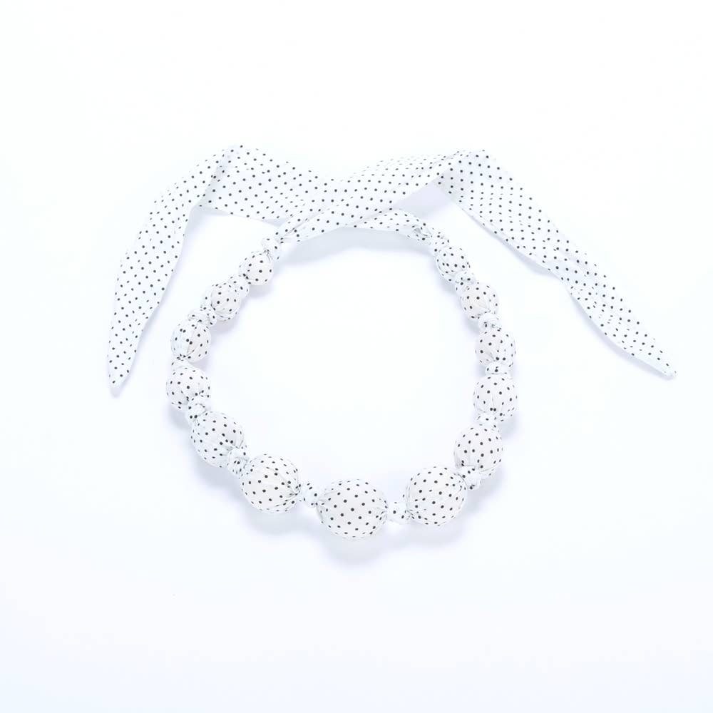 Little Kids Beaded Fabric Necklace - Sprinkle Dots Print