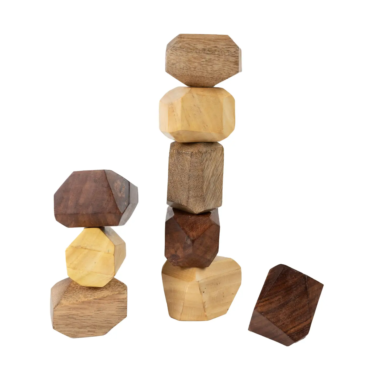 Upcycled Wood Stacking Stones - Set of 9