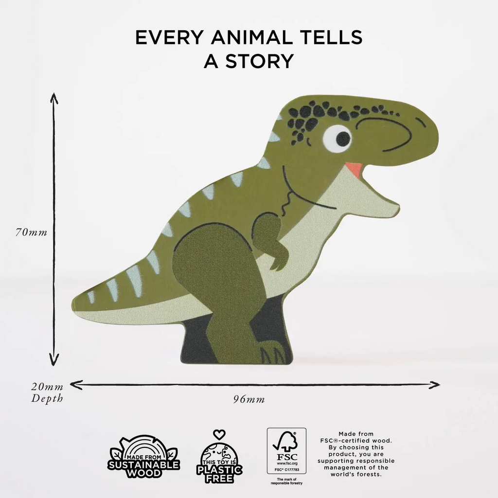 Jurassic Stacking Dinosaurs & Bag, education wood toy by Le Toy Van