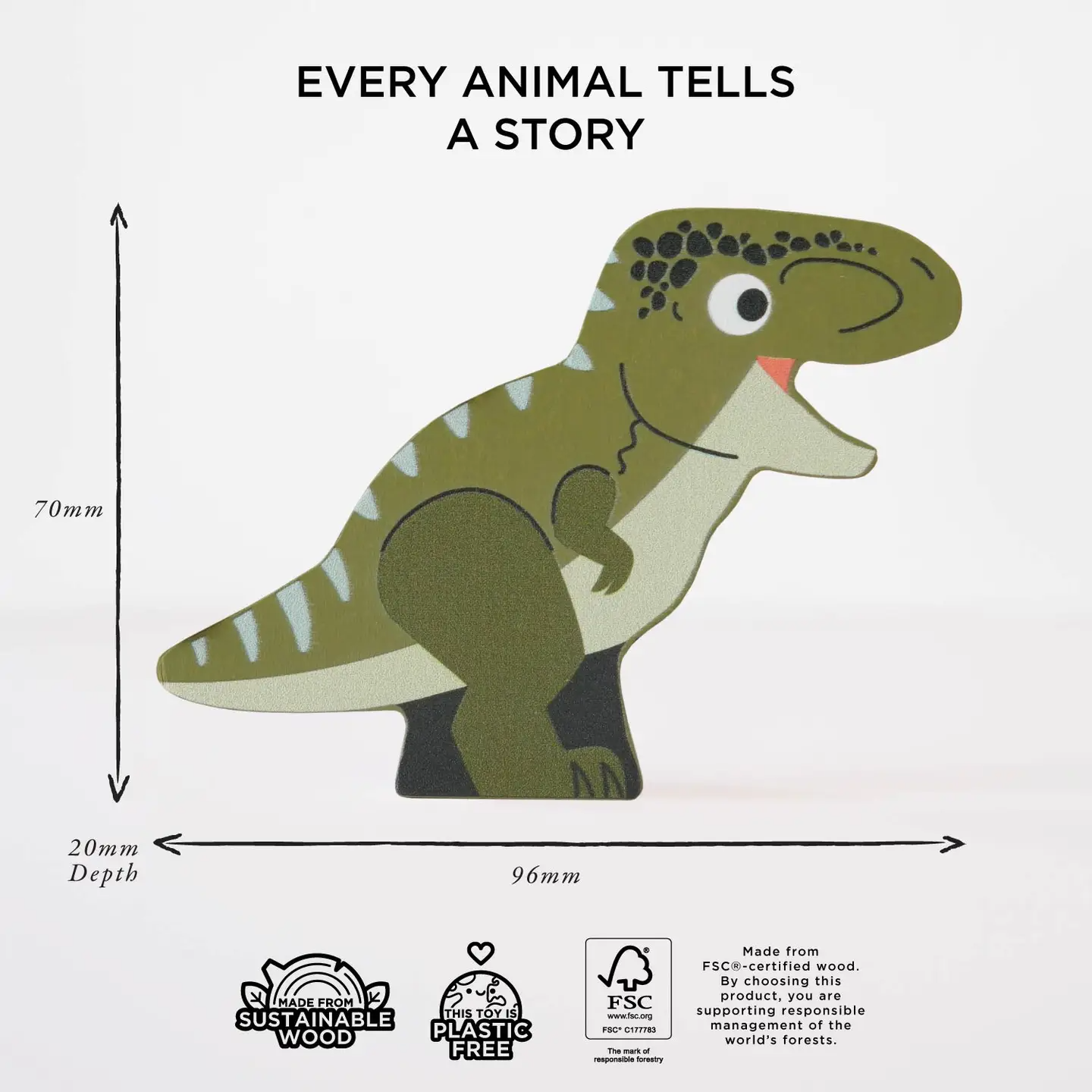 Jurassic Stacking Dinosaurs & Bag, education wood toy by Le Toy Van