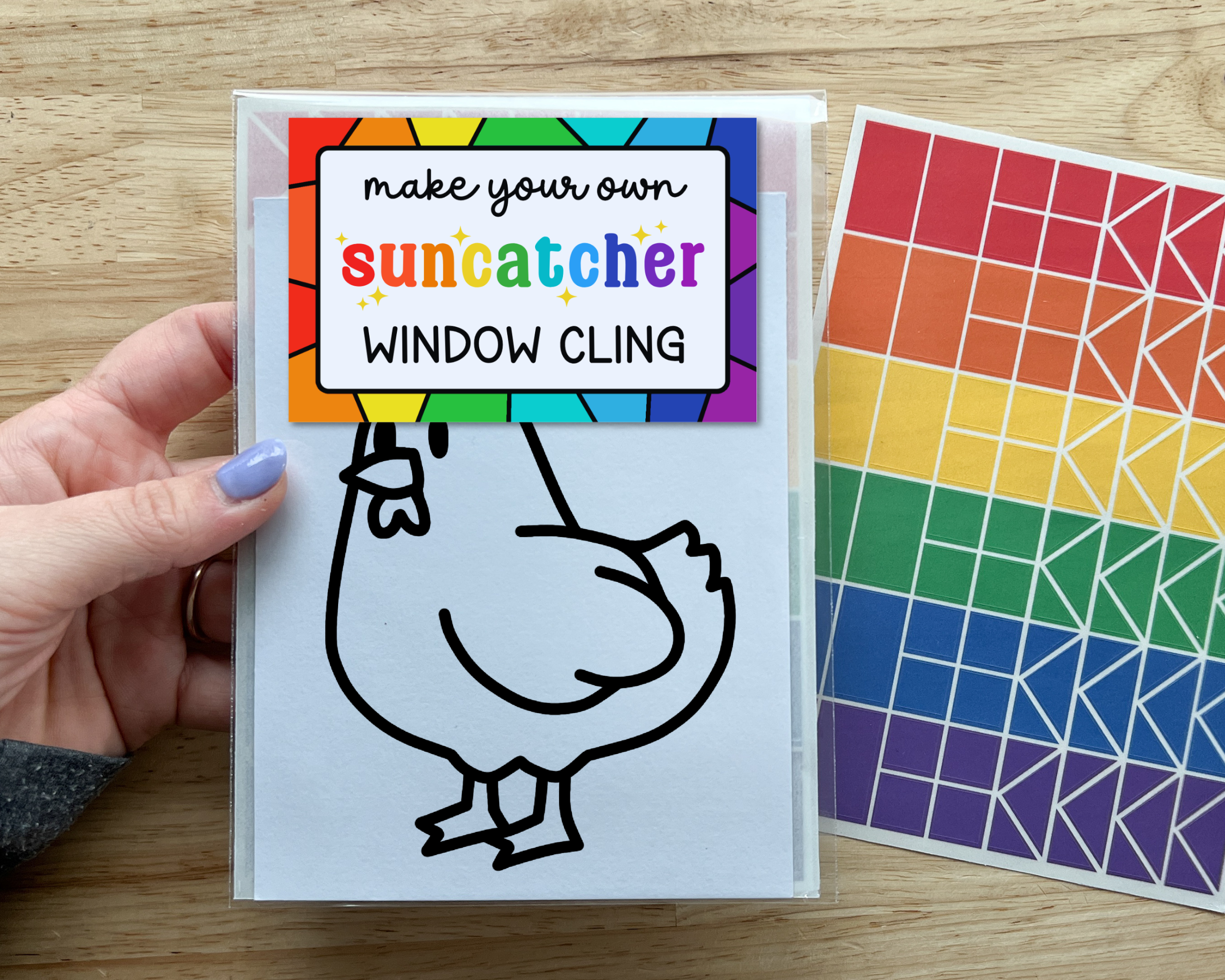 Chicken Suncatcher Sticker Craft Kit for Kids