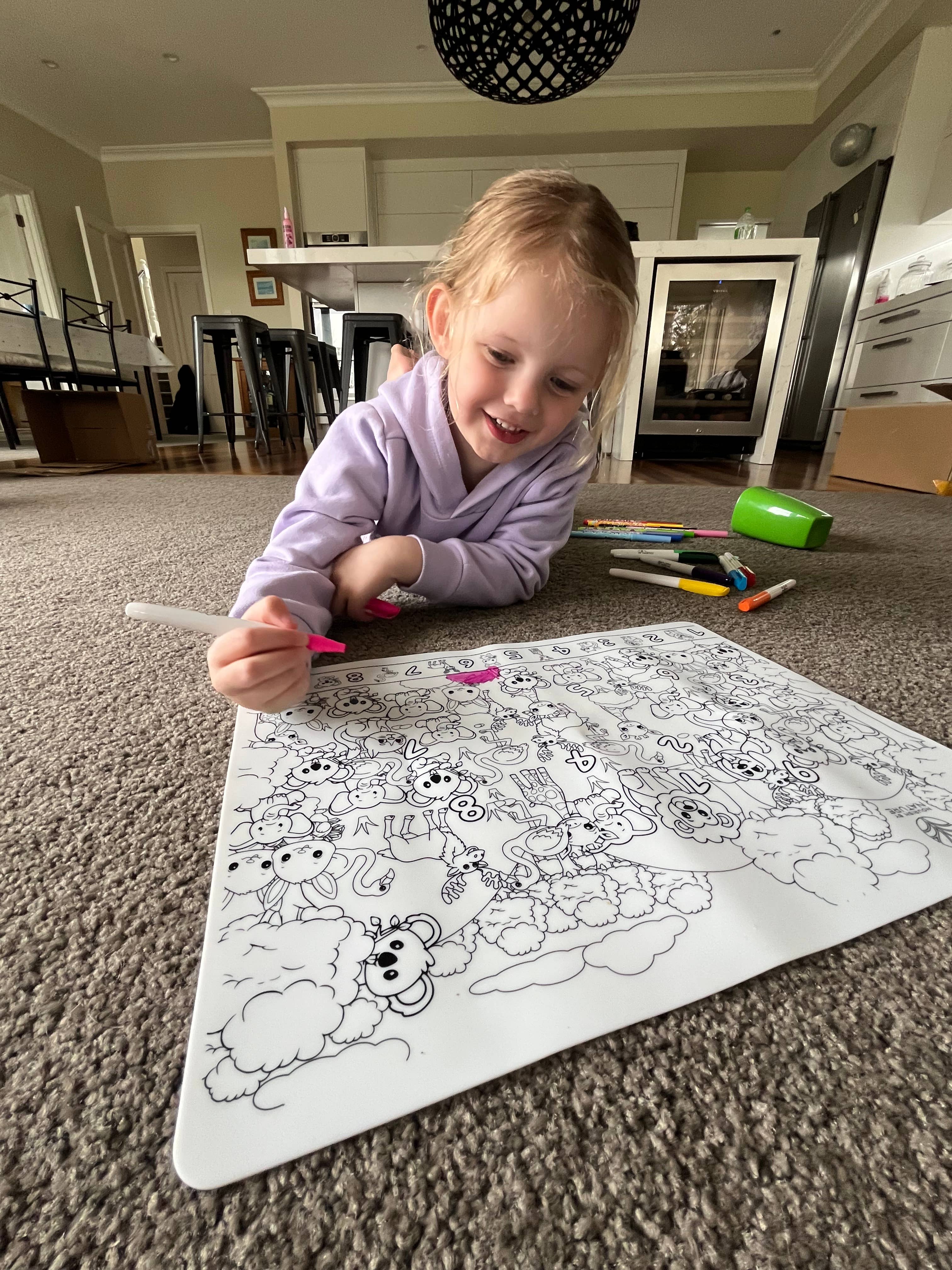 Seek N Spot Silicone Colouring Mat Animal Theme