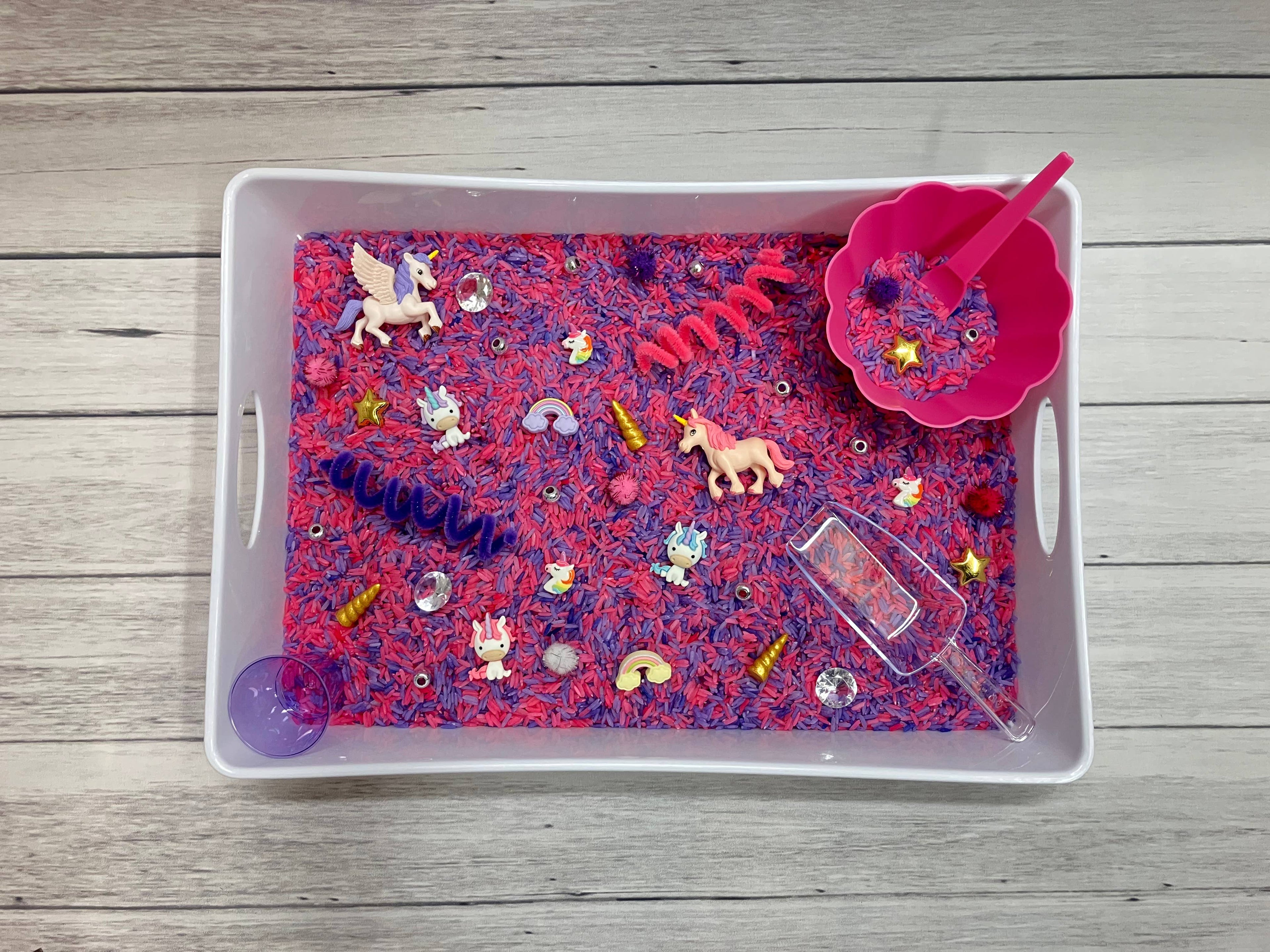Unicorn Sensory Bin, Sensory Bins for Kids, Unicorn Sensory