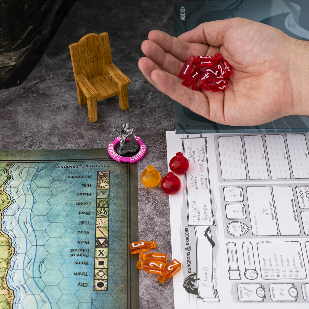 Healing Potion Markers & Dice - Set of 24 Dice & 15 Potions Tokens