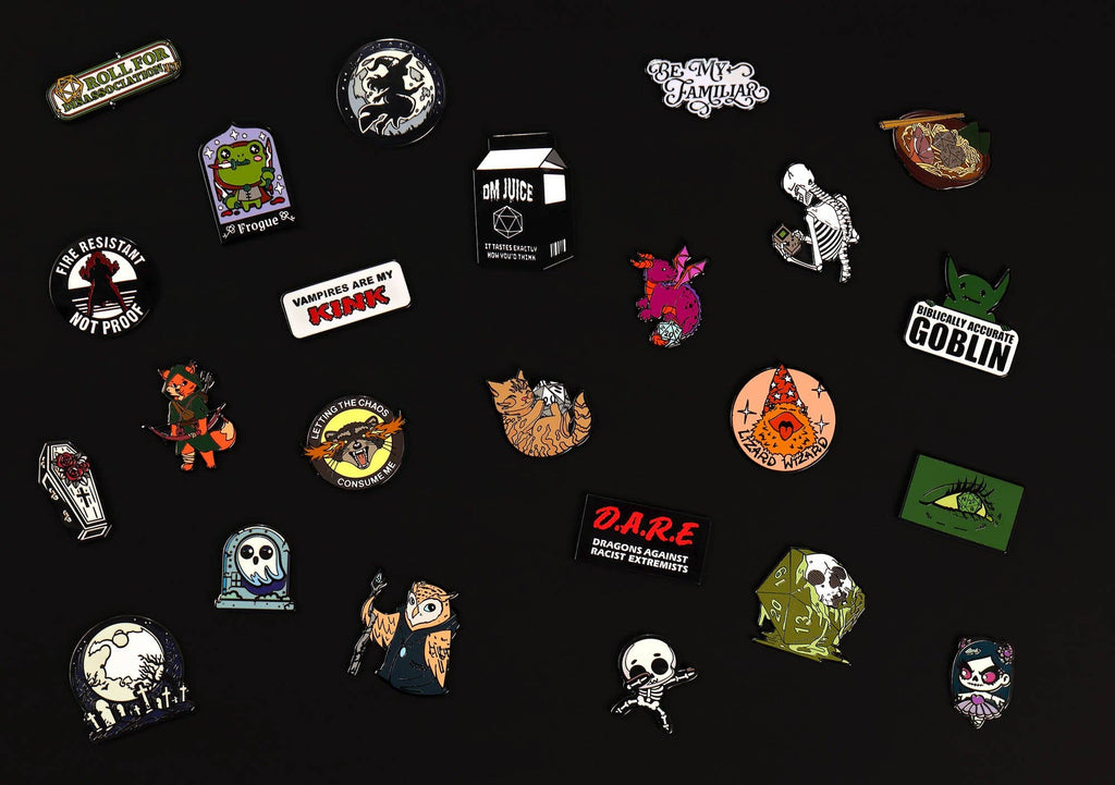 Premium Mystery Dice - A Full Set of Dice Plus Pin and Sticker