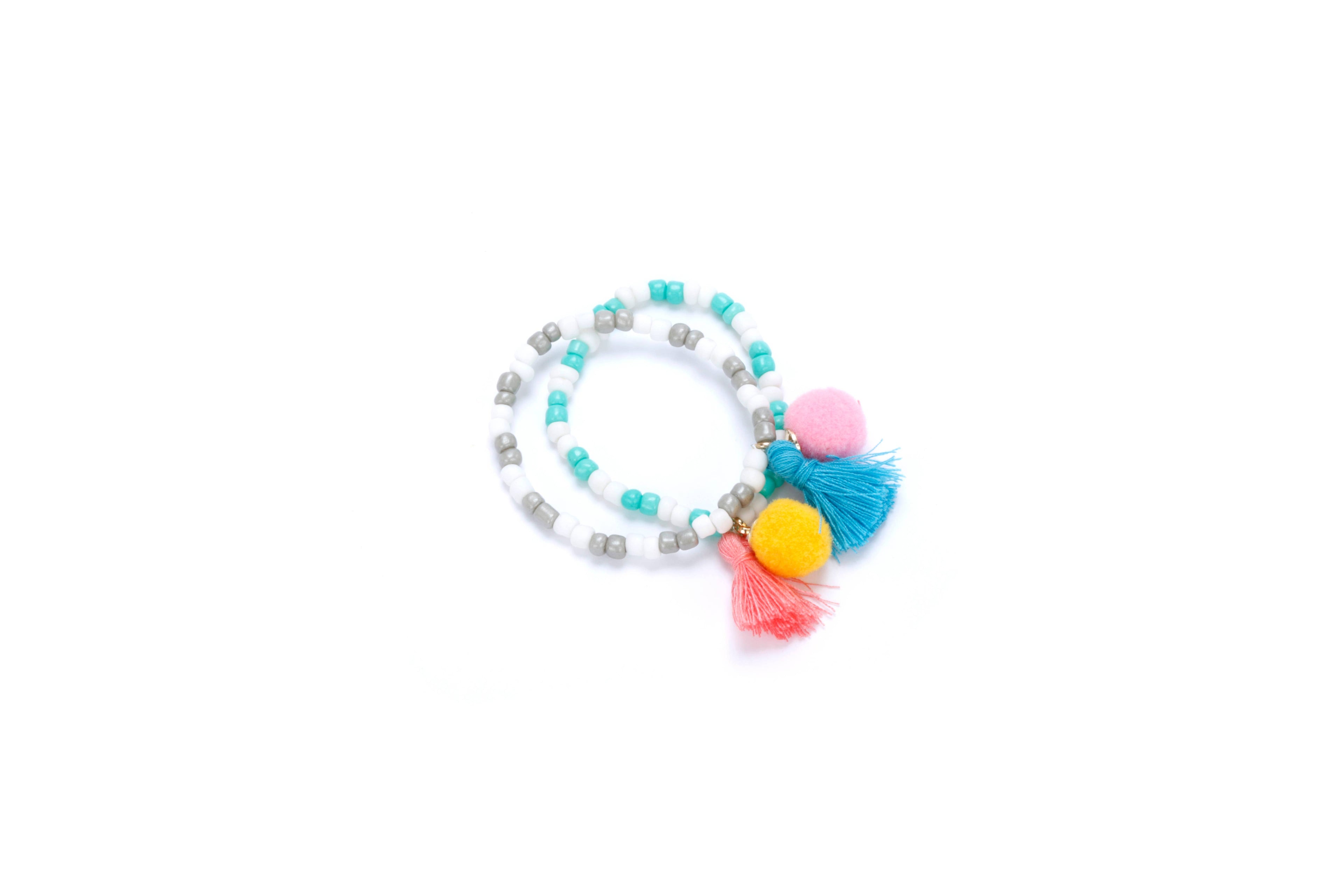 Kids Charm Bracelet Fun Twin Pack - Mint Green / Grey