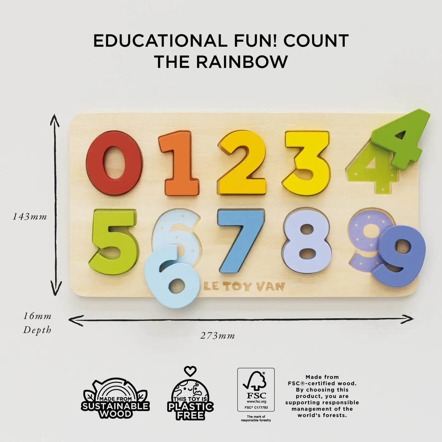 Counting Wooden Numbers Shape Sorter