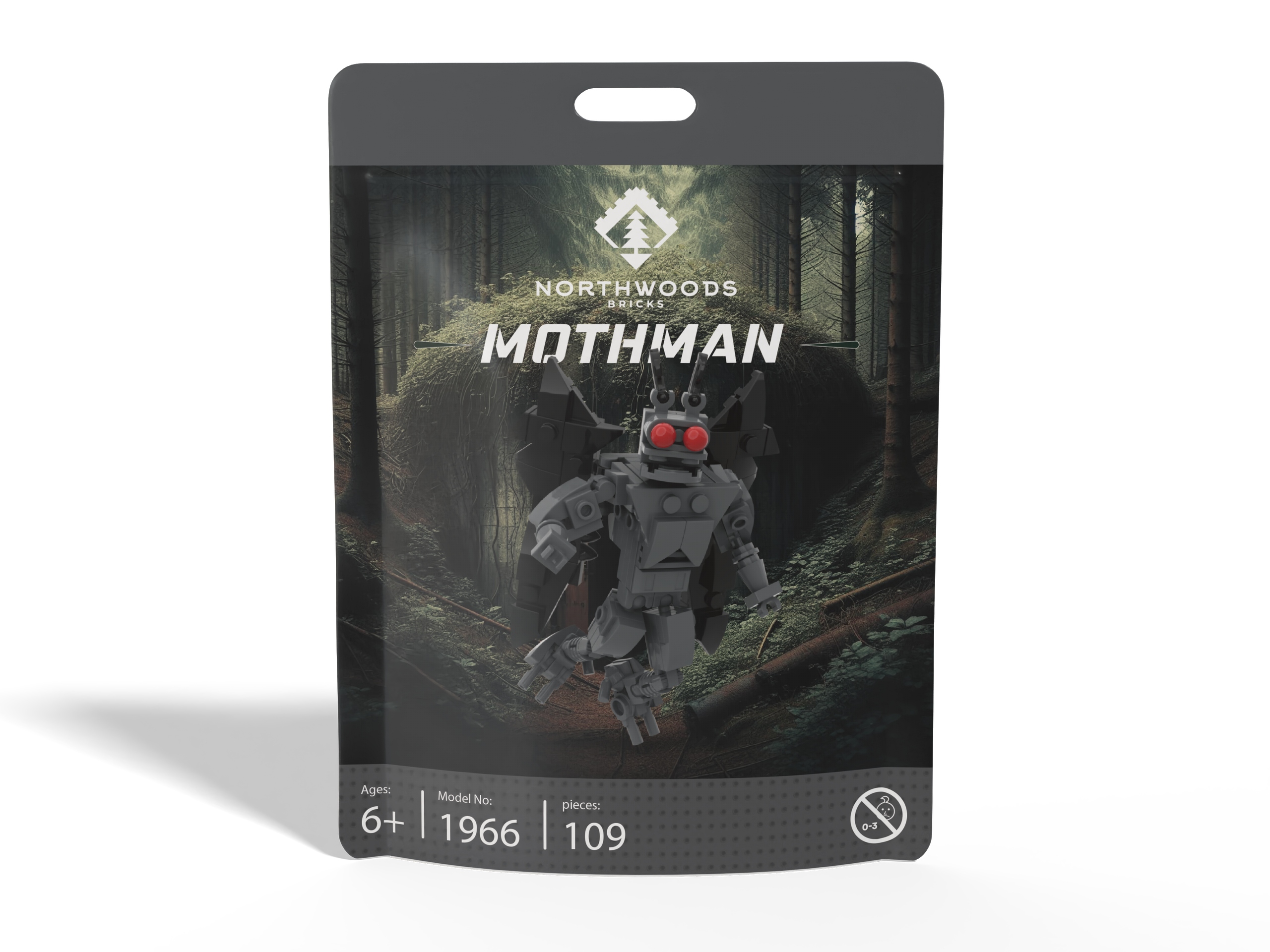 Mini Mothman Brick Set (109pc) by Northwoods Bricks