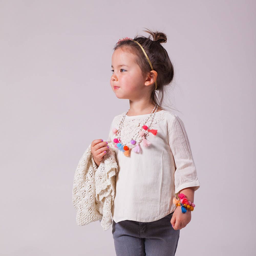 Kids Fuzzy Beads Stretch Bracelets ( 3-8y)