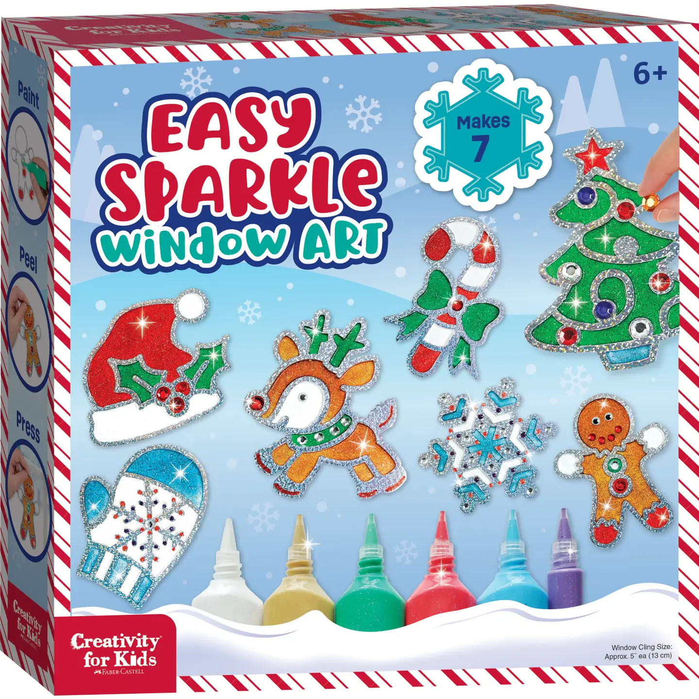 Holiday Easy Sparkle Window Art Diy Craft Kit For Kids