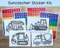 Construction Vehicle Suncatcher Sticker Craft Kit Set