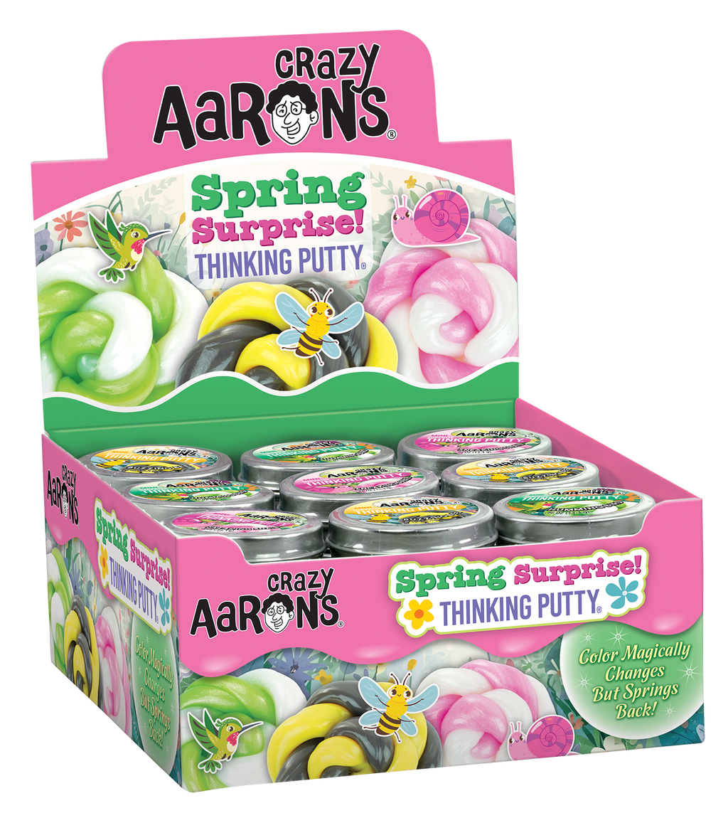 Crazy Aaron's Spring Surprise 2" Tins, Buzzing Bee, Hummingbird and Sneaking Snail