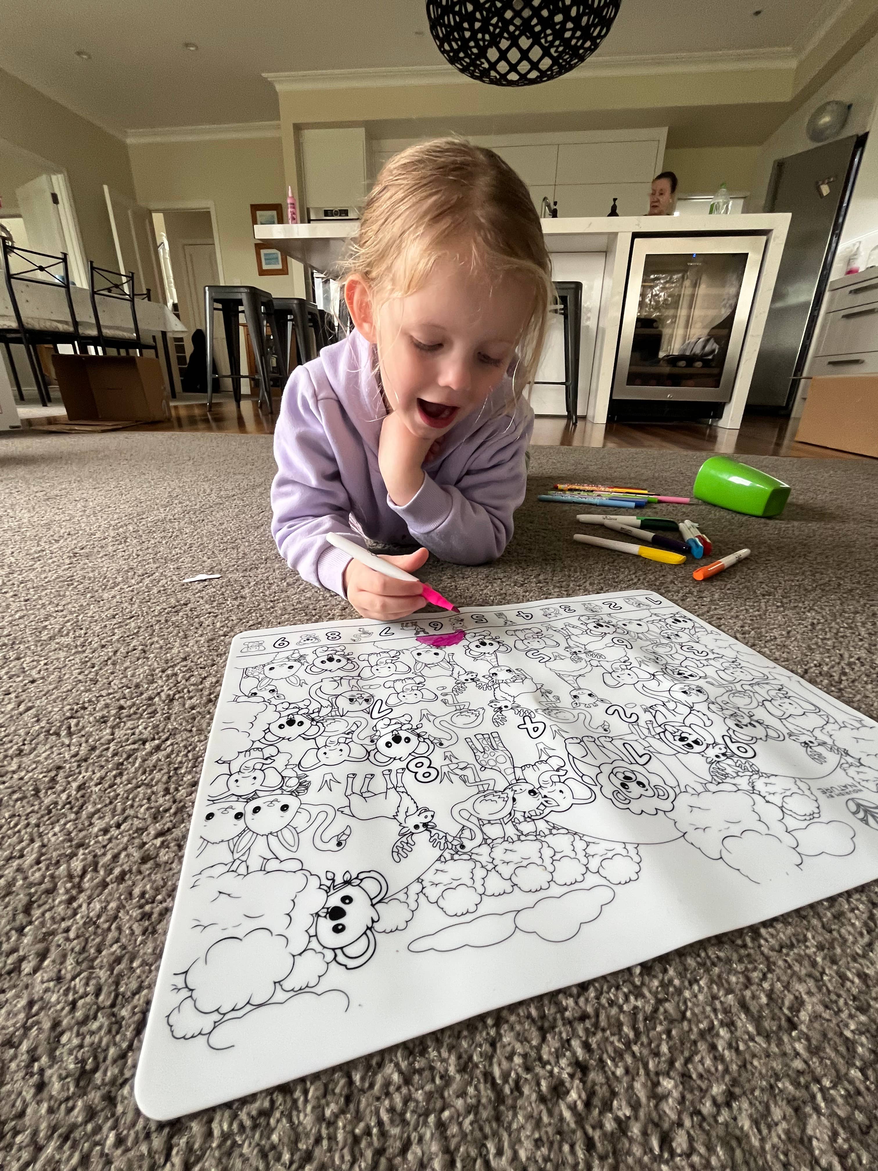 Seek N Spot Silicone Colouring Mat Animal Theme